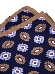 Fazzoletto da taschino in seta stampata MASON blu
