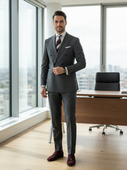 Cravatta bordeaux 3 pieghe in lana/seta MIRANDA