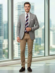 Cravatta blu/bordeaux 3 pieghe in lana/seta MIRANDA