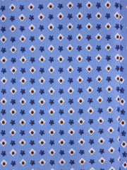 Cravatta 3 Pieghe celeste NUVOLA seta stampata inglese