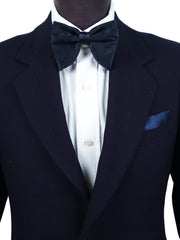Midnight blue bow tie GOCCIA model already knotted in AMANTEA satin silk