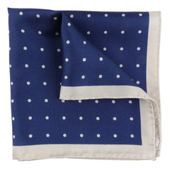 Fazzoletto da taschino blu in seta stampata PARDA
