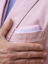 Fazzoletto da taschino in puro lino bianco con ricamo CROCHET in rosa