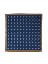 Fazzoletto da taschino blu/marrone in cotone KRISTY