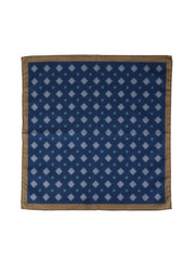 Fazzoletto da taschino blu/marrone in cotone KRISTY