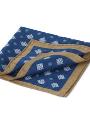 Fazzoletto da taschino blu/marrone in cotone KRISTY