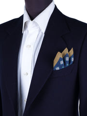 Fazzoletto da taschino blu/marrone in cotone KRISTY