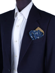 Fazzoletto da taschino blu/marrone in cotone KRISTY