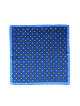 Fazzoletto da taschino blu avion in pura seta stampata ENEA