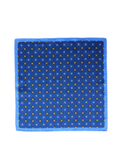 Fazzoletto da taschino blu avion in pura seta stampata ENEA