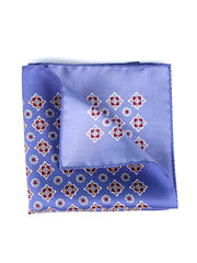 Fazzoletto da taschino blu avion in pura seta stampata HOFFMAN