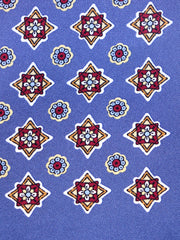 Fazzoletto da taschino blu avion in pura seta stampata HOFFMAN