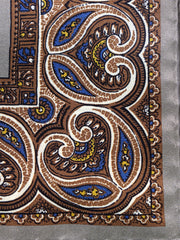 Fazzoletto da taschino beige in pura seta stampata GAVINO