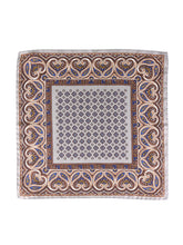 Fazzoletto da taschino beige in pura seta stampata GAVINO