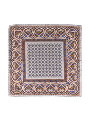 Fazzoletto da taschino beige in pura seta stampata GAVINO
