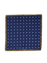 Fazzoletto da taschino blu in pura seta stampata ELIA