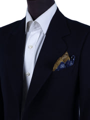 Fazzoletto da taschino blu in pura seta stampata ELIA