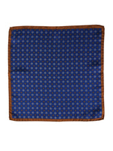 Fazzoletto da taschino blu in pura seta stampata DIEGO