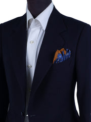 Fazzoletto da taschino blu in pura seta stampata DIEGO