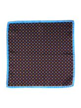 Fazzoletto da taschino marrone in pura seta stampata DIEGO