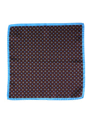 Fazzoletto da taschino marrone in pura seta stampata DIEGO