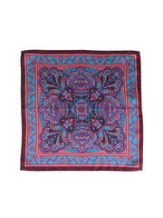 Fazzoletto da taschino marrone in pura seta stampata FABIO