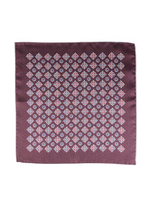 Fazzoletto da taschino marrone in pura seta stampata HOFFMAN