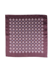 Fazzoletto da taschino marrone in pura seta stampata HOFFMAN