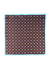 Fazzoletto marrone da taschino in pura seta stampata KARMA