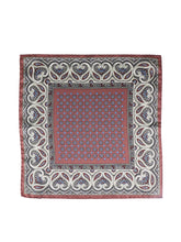 Fazzoletto da taschino marrone in pura seta stampata GAVINO