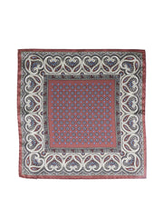 Fazzoletto da taschino marrone in pura seta stampata GAVINO