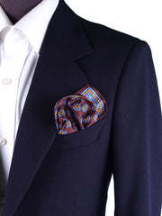 Fazzoletto da taschino marrone in pura seta stampata MIMMO