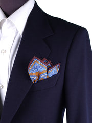 Fazzoletto da taschino marrone in pura seta stampata MIMMO