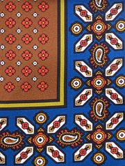 Fazzoletto marrone da taschino in pura seta stampata ROSARIO