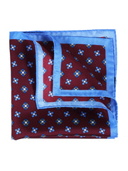 Fazzoletto da taschino bordeaux in pura seta stampata ENEA