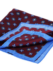 Fazzoletto da taschino bordeaux in pura seta stampata ENEA