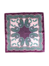 Fazzoletto da taschino bordeaux in pura seta stampata NICOLO'