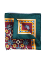 Fazzoletto da taschino bordeaux in pura seta stampata MAFFEI