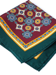 Fazzoletto da taschino bordeaux in pura seta stampata MAFFEI