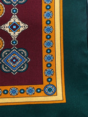 Fazzoletto da taschino bordeaux in pura seta stampata MAFFEI