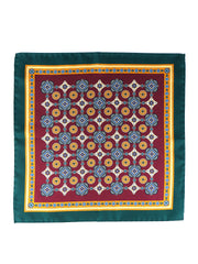 Fazzoletto da taschino bordeaux in pura seta stampata MAFFEI