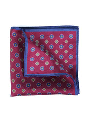 Fazzoletto bordeaux da taschino in pura seta stampata KARMA