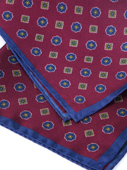 Fazzoletto bordeaux da taschino in pura seta stampata KARMA