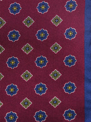 Fazzoletto bordeaux da taschino in pura seta stampata KARMA