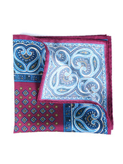 Fazzoletto da taschino bordeaux in pura seta stampata GAVINO