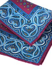 Fazzoletto da taschino bordeaux in pura seta stampata GAVINO