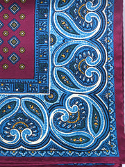 Fazzoletto da taschino bordeaux in pura seta stampata GAVINO