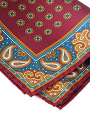 Fazzoletto da taschino bordeaux in pura seta stampata MIMMO