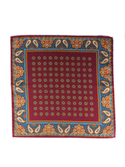 Fazzoletto da taschino bordeaux in pura seta stampata MIMMO