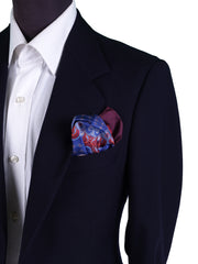 SALVIO dark red printed pure silk pocket square